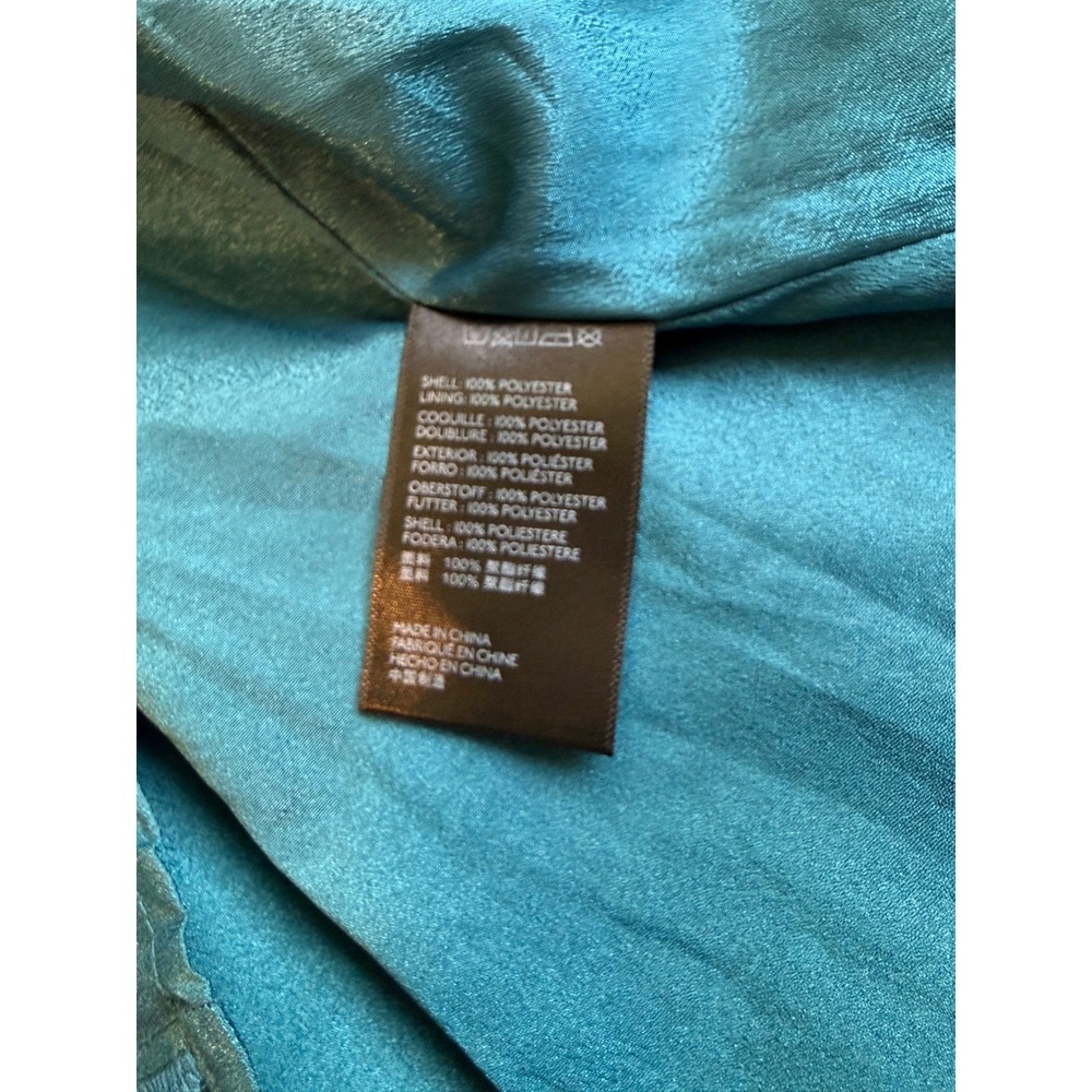 Urban Outfitters Smocked Plaid Mini Dress Teal Blue Long Sleeve Tiered XS - Picture 8 of 9